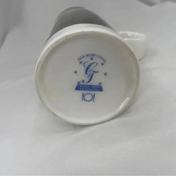 Crown Trent Black Spotted Dogs Tall Mug White Coffee Cup Fine Bone China 14oz - Picture 8 of 10